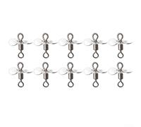 Lot de 1020 lames d'hélice de pêche Turbo Spinner Lames en métal pour leurres de pêche DIY Accessoires avec construction pour diverses configurations de pêche (10 pièces, argent, S)