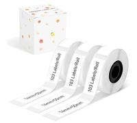 Lot de 103 étiquettes autocollantes carrées - Papier thermique autocollant noir sur blanc - Papier thermique multi-usage à faible coût - 14 x 50 mm - 103 étiquettes / rouleau - Ruban d'étiquettes pour