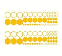 Lot de 104 autocollants en nid d'abeille pour voitures, SUV, camions, décoration de carrosserie, bandes extérieures pour améliorer l'apparence du véhicule (jaune)