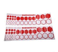 Lot de 104 autocollants en nid d'abeille pour voitures, SUV, camions, décoration de carrosserie, bandes extérieures pour améliorer l'apparence du véhicule (rouge)