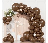 Lot de 104 ballons marron foncé - 45,7/30,5/25,4/25,4/12,7 cm - Guirlande de ballons en latex neutre - Différentes tailles pour mariages bohèmes, fêtes prénatales, Thanksgiving