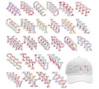 Lot de 104 écussons brodés thermocollants en strass pour loisirs créatifs, autocollants ou à coudre pour vêtements, chapeaux, chaussures, sacs