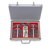 Lot de 104 lentilles de test optométrie en métal avec lunettes de test Optométrie Optométrie avec monture métallique et étui en aluminium