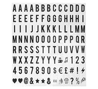 Lot de 104 lettres et chiffres de rechange pour boîte lumineuse cinématographique A4 65,4 x 35 mm (boîte à lumière LED non incluse) (couleur : noir)