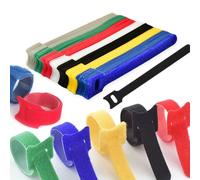 Lot de 105 attaches de câble réutilisables multi-usages 15,2 cm - Organisateur de cordons réglable - 7 couleurs