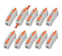 Lot de 105 connecteurs rapides 32 A, borniers enfichables for fils pleins et flexibles, contacts en nylon ignifuge et cuivre, circuits parallèles série SPL(1 in 1 out/10 pcs)
