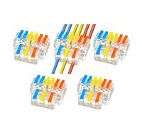 Lot de 105 connecteurs rapides 32 A, borniers enfichables for fils pleins et flexibles, contacts en nylon ignifuge et cuivre, circuits parallèles série SPL(3 in 6 out/5 pcs)