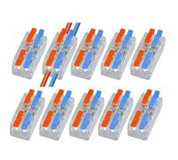 Lot de 105 connecteurs rapides 32 A, borniers enfichables for fils pleins et flexibles, contacts en nylon ignifuge et cuivre, circuits parallèles série SPL(2 in 2 out/10 pcs)