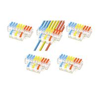 Lot de 105 connecteurs rapides 32 A, borniers enfichables for fils pleins et flexibles, contacts en nylon ignifuge et cuivre, circuits parallèles série SPL(3 in 9 out/5 pcs)