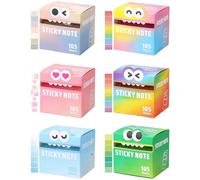Lot de 105 feuilles de notes autocollantes à motif de monstres mignons, pour bureau, école et cadeaux (mix)