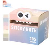 Lot de 105 feuilles de notes autocollantes à motif de monstres mignons, pour bureau, école et cadeaux (A)
