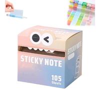 Lot de 105 feuilles de notes autocollantes à motif de monstres mignons, pour listes de tâches, bureau, école, journal et cadeaux créatifs (B)