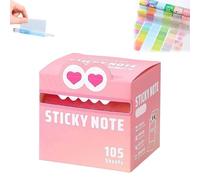 Lot de 105 feuilles de notes autocollantes au motif de monstres mignons, pour listes de tâches, bureau, école, journalisation et cadeaux créatifs (E)