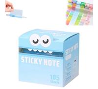 Lot de 105 feuilles de notes autocollantes au motif de monstres mignons, pour listes de tâches, bureau, école, journal, cadeaux créatifs (C)