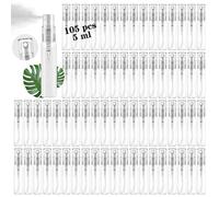 Lot de 105 mini flacons vaporisateurs vides en verre transparent de 5 ml pour parfums, échantillons de parfum, cosmétiques, maquillage, pour le nettoyage, les voyages, les huiles essentielles