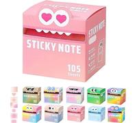 Lot de 105 notes adhésives amusantes avec motif monstre mignon - Motif animal pastel - Liste de choses à faire - Pour bureau ou cadeau, couleur aléatoire (E)