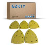 Lot de 105 Papiers de Ponçage Triangulaires 105x152mm - 7 Grains (P40 à P320) - Papier Abrasif Compatible avec Ponceuses Multifonctions Bo*** PSM 100A/PSM 160/PSM 200AES/PSM 18 - Pour Bois et Métal