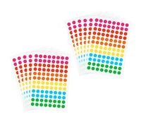 Lot de 1056 Gommettes Rondes Autocollantes, 8 mm Couleurs Assorties Étiquettes Rondes Autocollantes Facile à Décoller Color Stickers pour Mur Journal Scrapbooking (6 Couleurs)