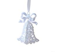 Lot de 106 décorations de Noël 3D floquées blanches - Flocon de neige, étoile, nœud, cerf, clochette - Décoration de sapin - Pour intérieur ou extérieur