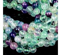 Lot de 108 perles en fluorite arc-en-ciel pour la fabrication de bijoux - Perles en fluorite de 8 mm