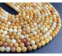 Lot de 108 perles en jade jaune de 8 mm pour la fabrication de bijoux (oz11, Sa101)