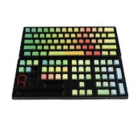Lot de 108 touches de clavier mécanique rétroéclairées en PBT - Lettrage transparent pour touches de rechange - Teinture Sub 1 arc-en-ciel