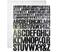 Lot de 1080 autocollants en forme de lettres de l'alphabet pour scrapbooking, bouteille d'eau, boîte aux lettres, panneaux - 6 feuilles noires et blanches (1,5 cm, 2,5 cm et 3,8 cm)