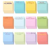 Lot de 1080 notes adhésives de motivation - 7,6 cm - Lignées - Notes positives - Pour bureau, équipe, employé, enseignant, élèves - Pour l'organisation de reconnaissance