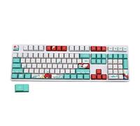 Lot de 109 touches rondes rétro Corail de mer Ukiyoe Touches de machine à écrire 5 côtés Dye-Sublimation Classy Player Stylized Cherry Keycaps Set