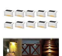 Lot de 10lampes solaires à LED pour garde-corps extérieur résistant aux intempéries,lampes solaires pour poteau de clôture pour allée extérieure,cour,terrasse,escaliers,marches et clôtures (Blanc)