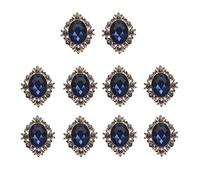 Lot de 10pcs Strass Cabochon Bouton Cristal Ornement pr Coque iphone Cheveux Couture 25 * 30mm - Bleu marin