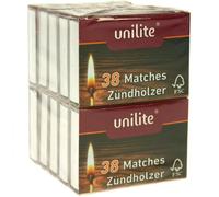 Lot de 10x Boîtes d'Allumette 38 Allumettes par Paquet Allume Feu Barbecue Cuisine