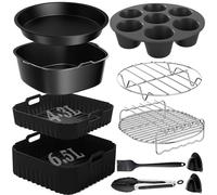 Lot de 11 accessoires Airfryer - En silicone - Pour Friteuse à air chaud Cosori Turbo Tower Pro Smart 10,8 l - Double Stack - Accessoire pour Friteuse à air chaud Cosori Turbo Tower de 10,8 l - Pro