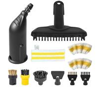 Lot de 11 Accessoires pour Nettoyeur Vapeur Kärcher SC1 SC2 SC3 SC4 SC5 Accessoires, avec brosse ronde, brosse plate, buse incurvée, brosse à vapeur manuelle, grande brosse ronde, housse de chiffon