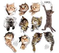 Lot de 11 autocollants muraux amovibles 3D pour chambre d'enfant et bureau, faciles à décoller, faciles à coller sur les murs peints