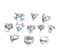 Lot de 11 bagues de phalange Bohème Turquoise Christine Vintage Durabilité Pratique