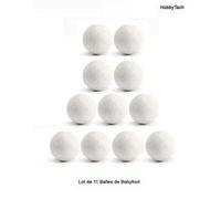 Lot de 11 Balles de Babyfoot en liège Blanc HobbyTech