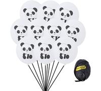 Lot De 11 Ballons De Fête Réutilisables En Latex Imprimé Panda Avec Ruban Noir Pour Fête D'anniversaire Et Décoration D'intérieur