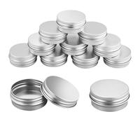 Lot de 11 boîtes vides en aluminium - 15 ml - Pour crème de voyage - Portable - Petite boîte en métal - Pour bougie DIY, crème, cosmétiques (argenté)