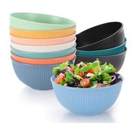 Lot de 11 bols à céréales - En plastique incassable - Grand bol à soupe léger - Saladiers incassables - Réutilisables - Pour soupe, céréales, ramen, salade