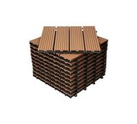 ECD Germany Lot de 11 Carreaux WPC Dalles de Terrasse 30x30cm pour 1m² Marron Clair