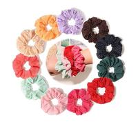 Lot de 11 chouchous en mousseline de soie pour femme, jolis chouchous sans dommages, chouchous de sommeil pour cheveux épais, grands chouchous pour queue de cheval, grands chouchous à cheveux