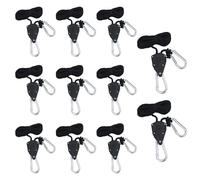 Lot de 11 crochets à cliquet - Heavy Rope - Avec crochet - Réglable - 2 m - Pour plantes, ventilateurs et lampes