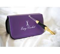 Lot de 11 crochets à crochet lumineux avec poignées ergonomiques rechargeables par USB Tailles de crochets interchangeables (2,5-8 mm) Violet