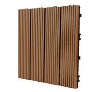 Lot de 11 Dalles de jardin clipsables en bois composite terracotta 30*30cm