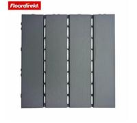 Lot de 11 Dalles de terrasse Gris Elyse 30 x 30 cm Dalles clipsables effet lames de bois - 1 m²