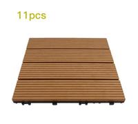 Lot de 11 dalles Terrasse Bois Composite clipsables 30 x 30 cm Type classique Revêtement de sol extérieur