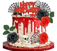 Lot de 11 décorations de gâteau d'Halloween, sorcière, fantôme, décoration de gâteau d'anniversaire pour garçons et filles, fournitures de fête d'Halloween