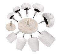 Lot de 11 disques de polissage pour perceuse, kit d'outils de polissage, tige hexagonale de 6,35 mm, tête de meulage en coton pour outils rotatifs