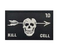 Lot de 11 écussons brodés avec motif tête de mort et flèche brisée